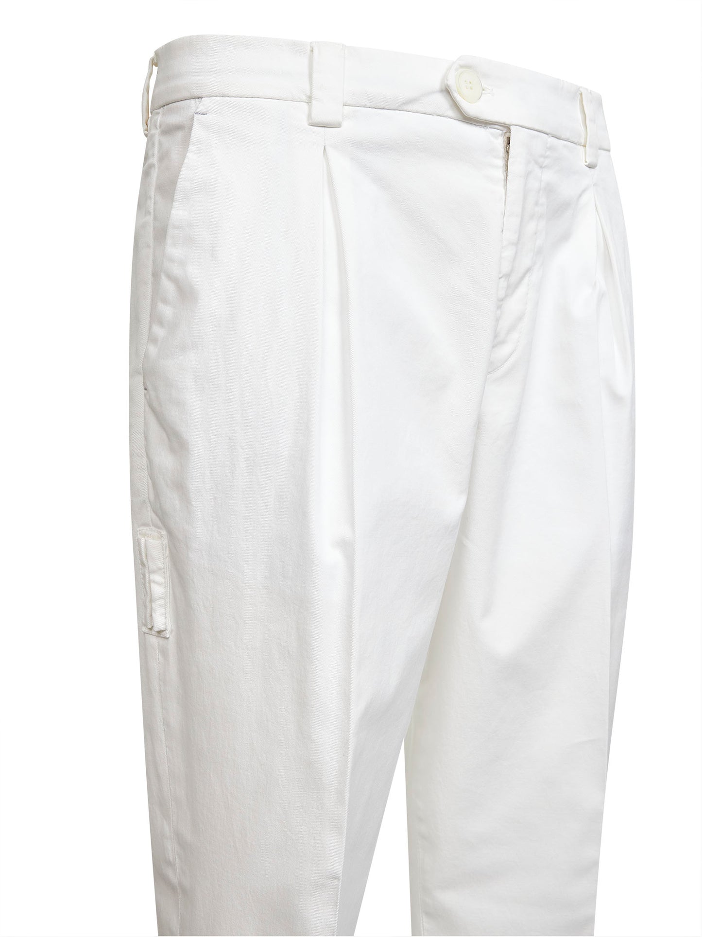 White American Pima gabardine trousers