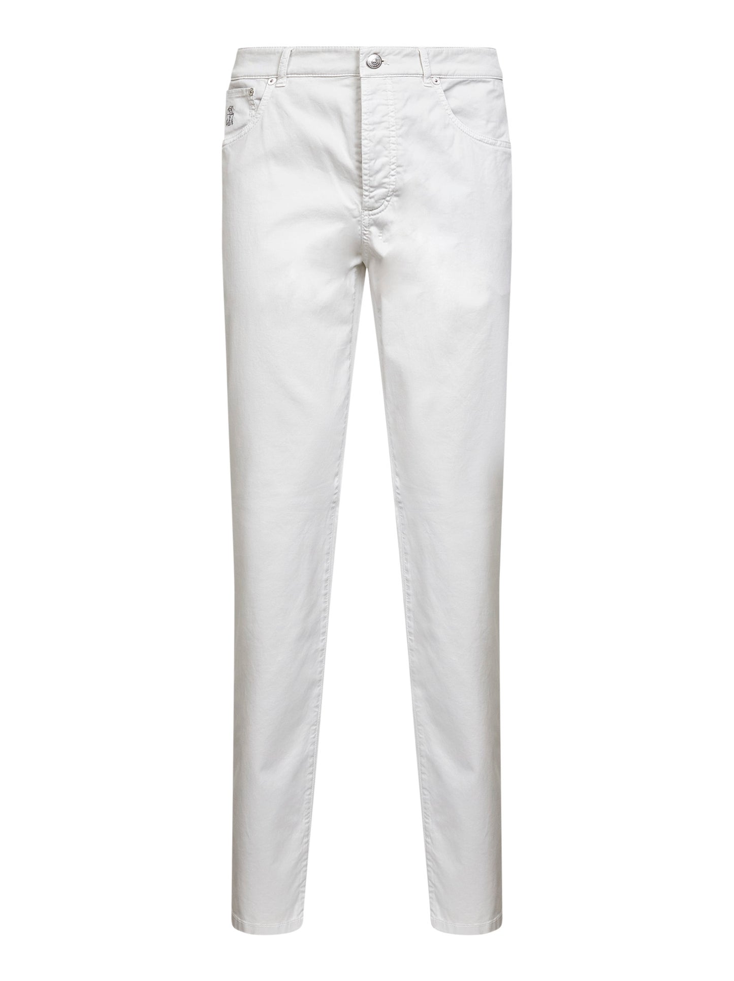 White American Pima gabardine italian-fit trousers