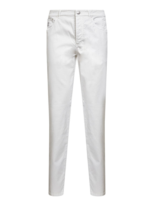 White American Pima gabardine italian-fit trousers