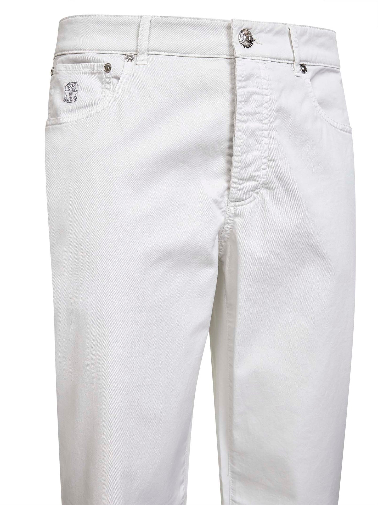 White American Pima gabardine italian-fit trousers