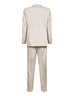 Beige silk wide chalk stripe twill suit<BR/>