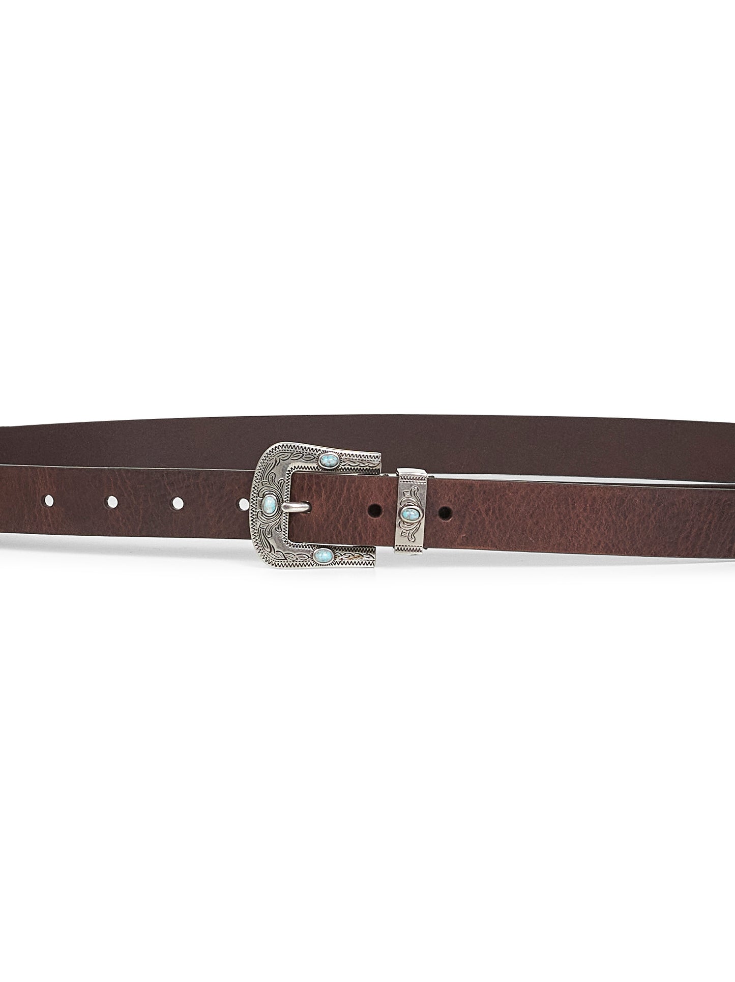 Brown pull-up calf leather belt
