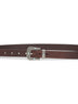 Brown pull-up calf leather belt
