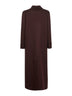 Burgundy double cashmere beaver coat with monili