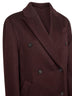 Burgundy double cashmere beaver coat with monili