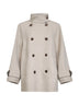 Grey double virgin wool and cashmere cloth caban