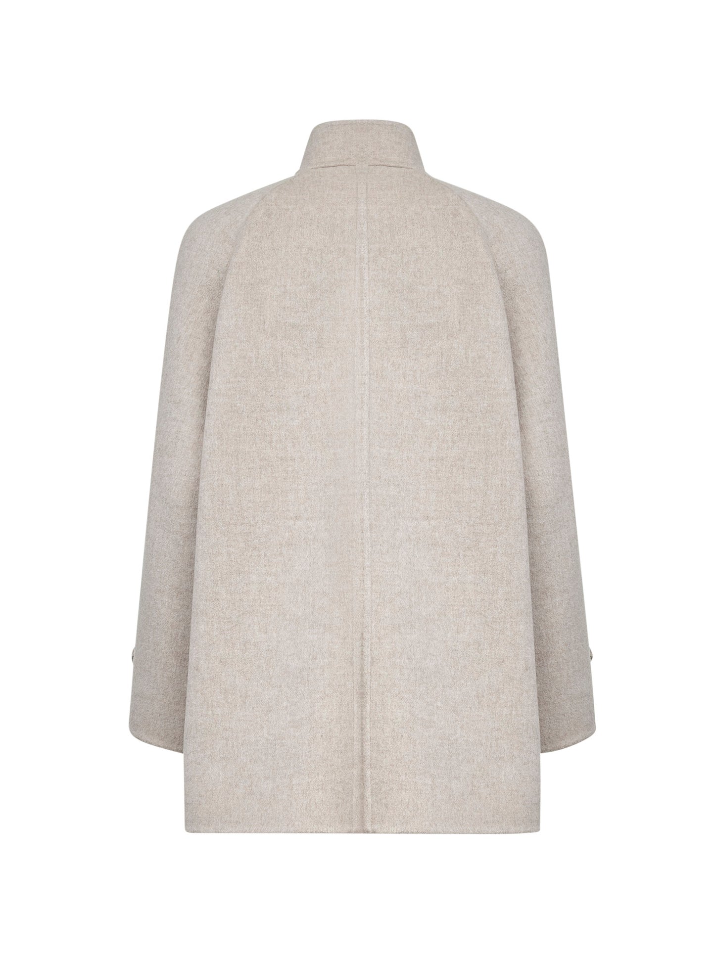 Grey double virgin wool and cashmere cloth caban