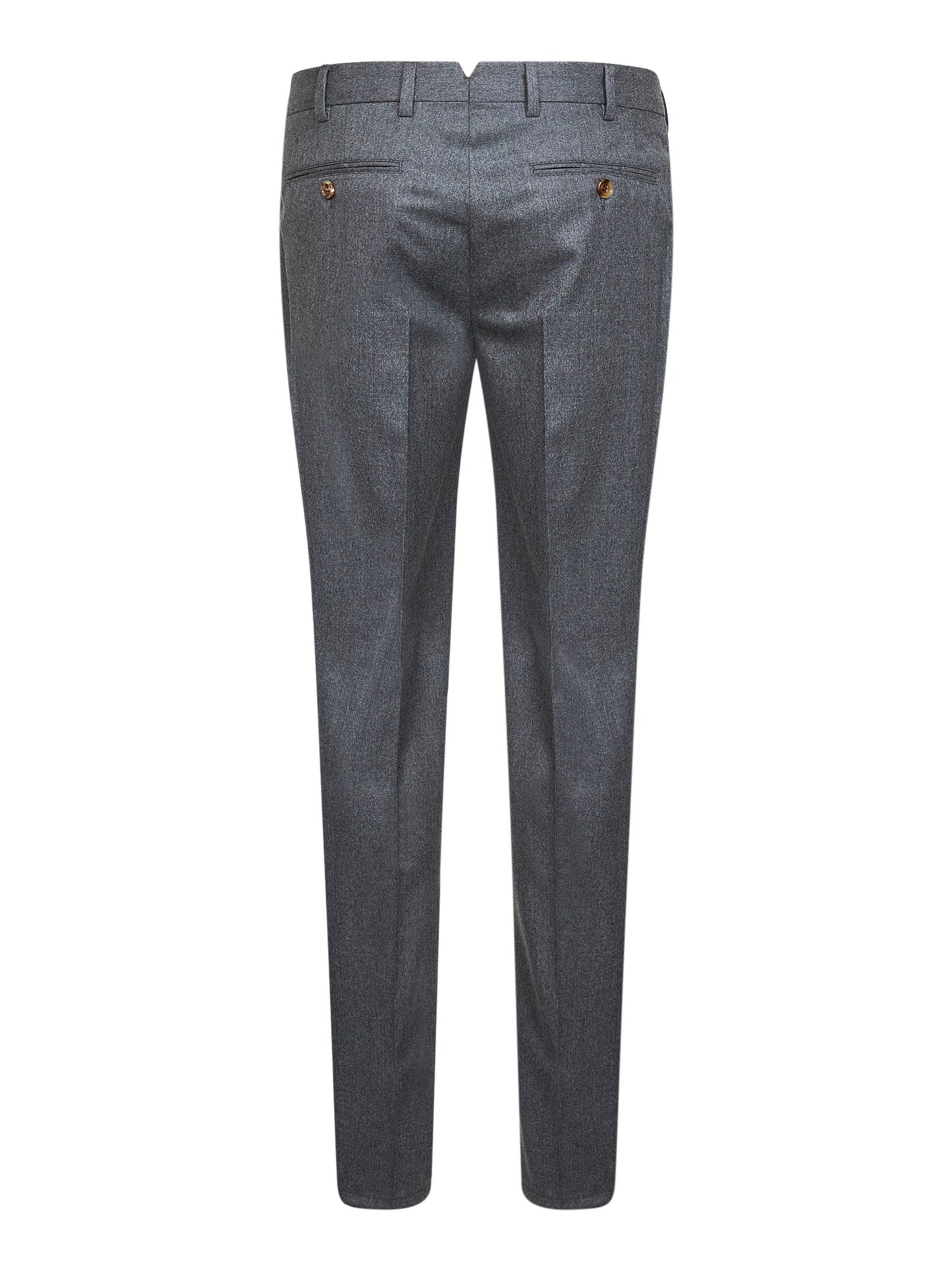 Grey virgin wool flannel italian fit trousers