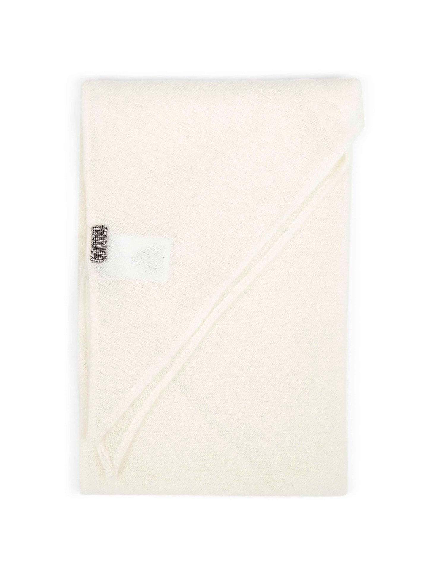 Ivory cashmere scarf with monili