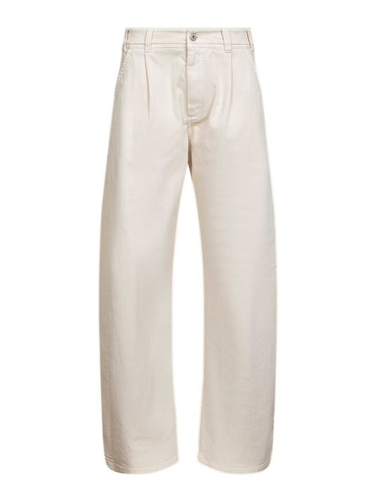 Ivory stretch dyed denim jeans