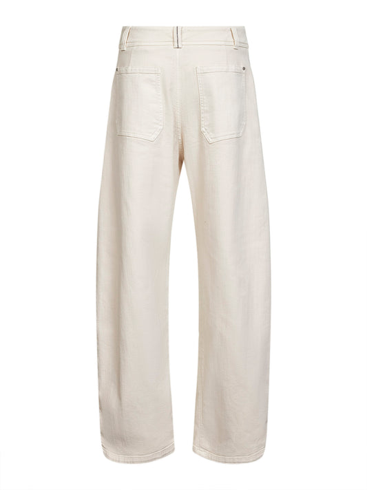 Ivory stretch dyed denim jeans