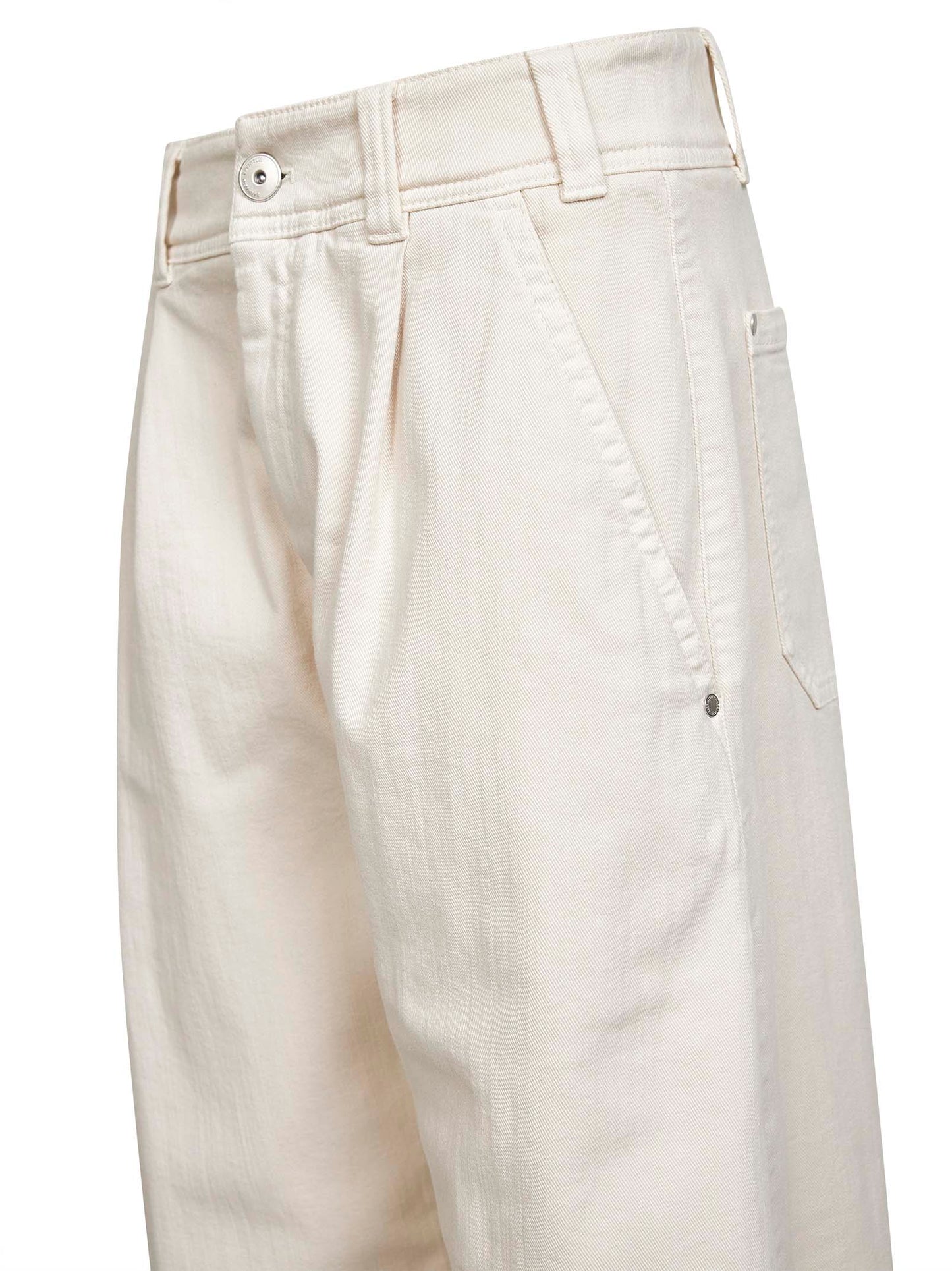 Ivory stretch dyed denim jeans