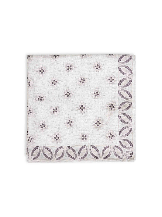 Pochette in seta grigia con disegno stella