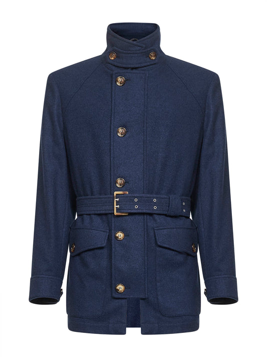 Blue lightweight cashmere cloth Saharan jacket