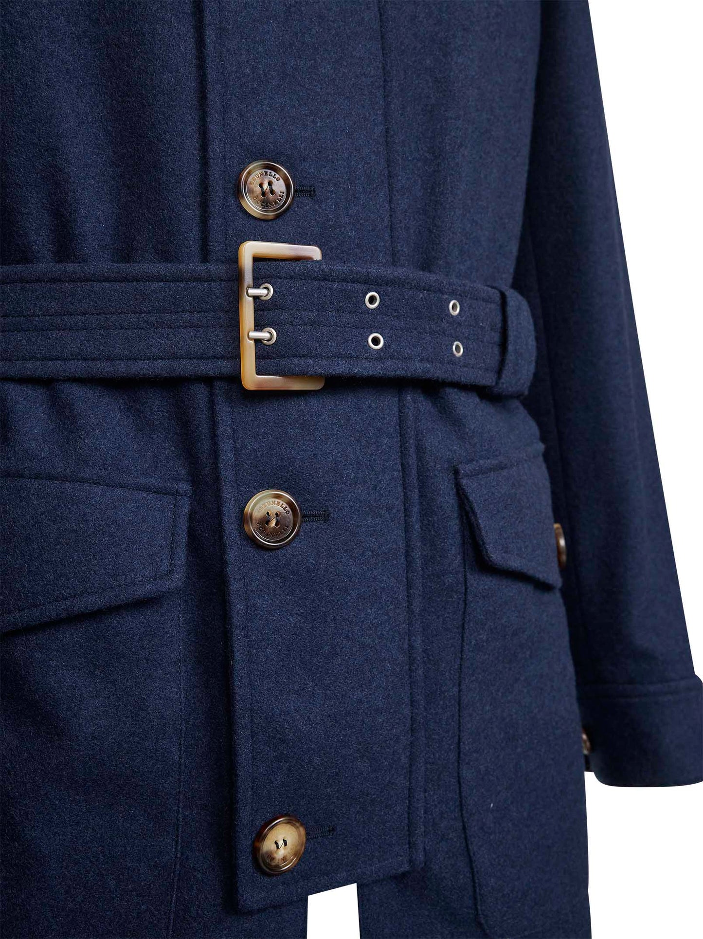 Blue lightweight cashmere cloth Saharan jacket