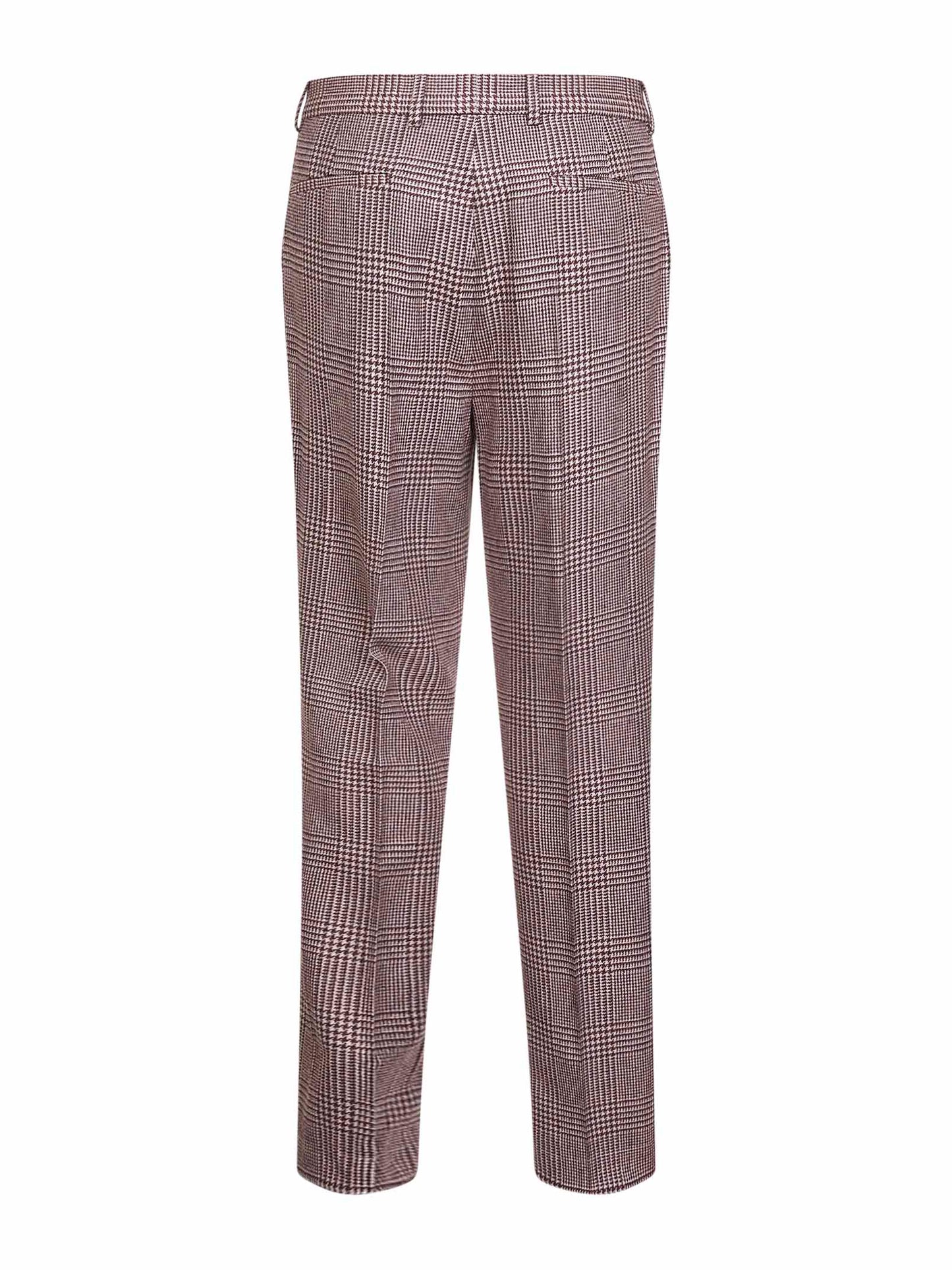 Pink Prince of Wales leisure-fit trousers