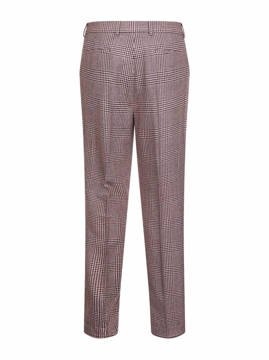 Pink Prince of Wales leisure-fit trousers