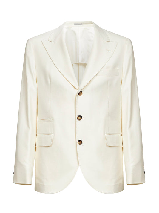 Ivory wool blend cavalry jacket