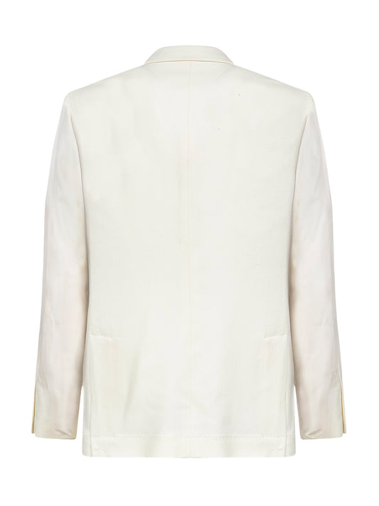 Ivory wool blend cavalry jacket