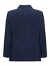 Blue corduroy one-and-a-half-breasted jacket