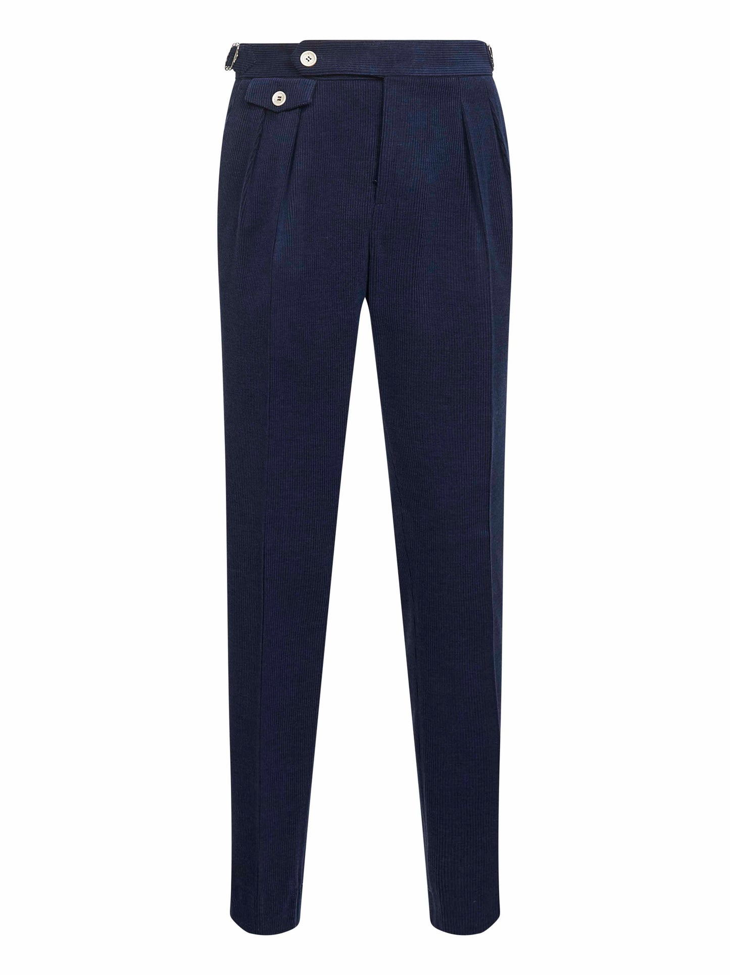 Blue corduroy tailor-fit trousers