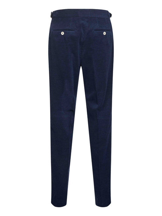 Blue corduroy tailor-fit trousers