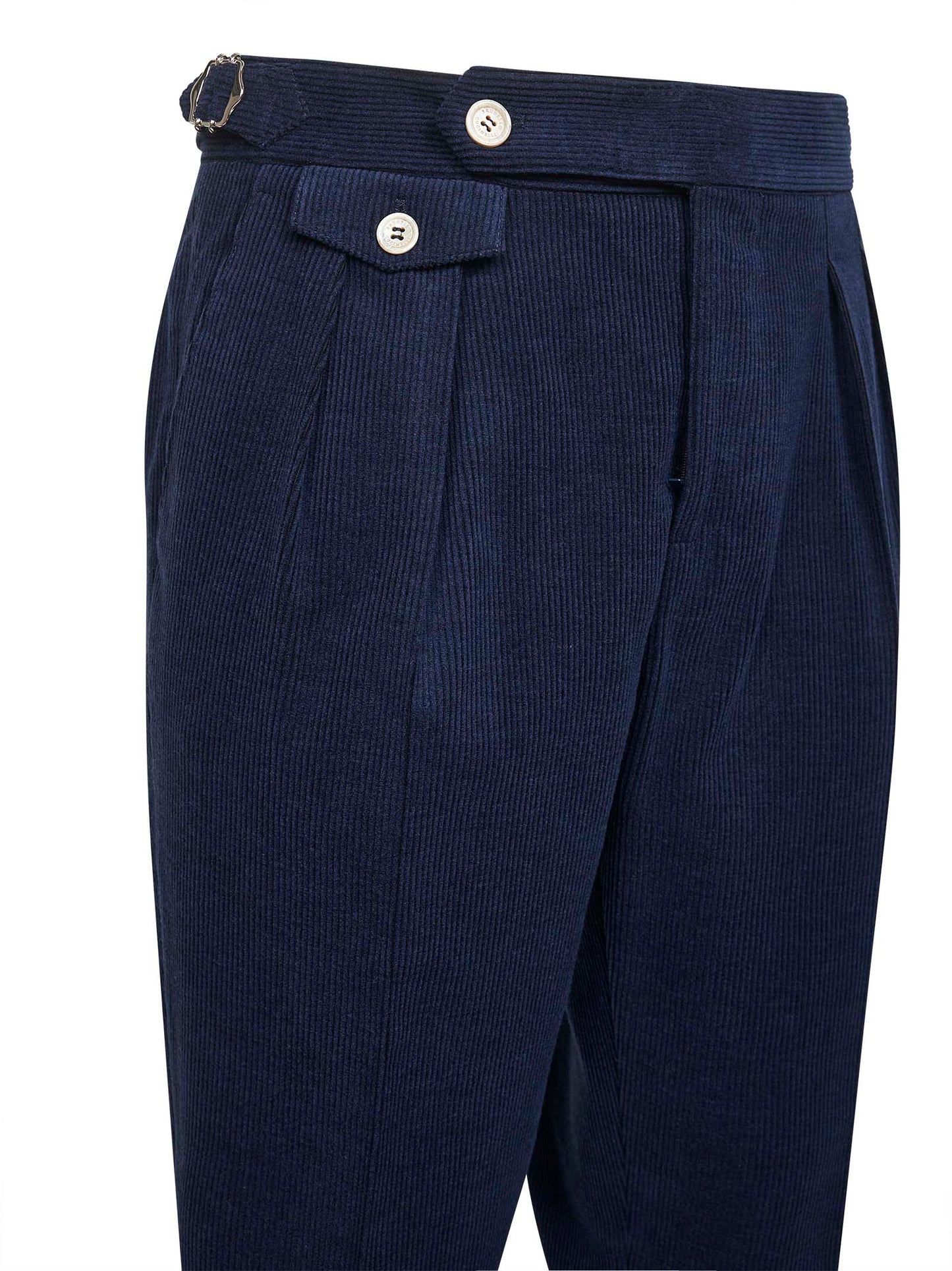 Blue corduroy tailor-fit trousers