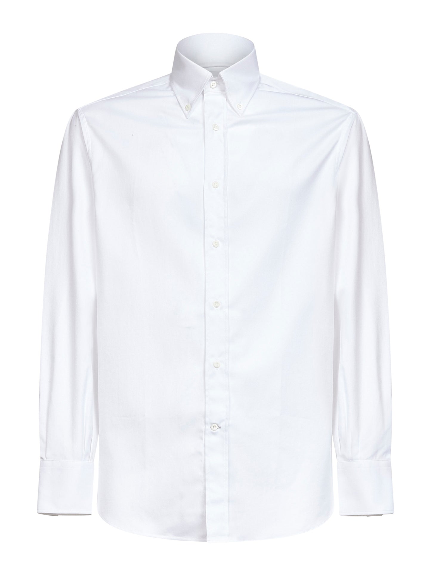 Camicia basic fit in popeline di cotone bianco