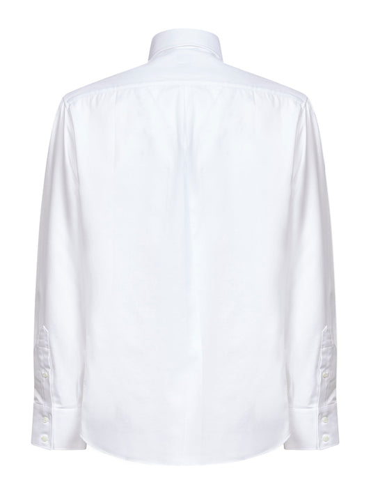 Camicia basic fit in popeline di cotone bianco