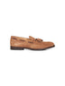 Chestnut suede loafers with tassels