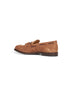 Chestnut suede loafers with tassels