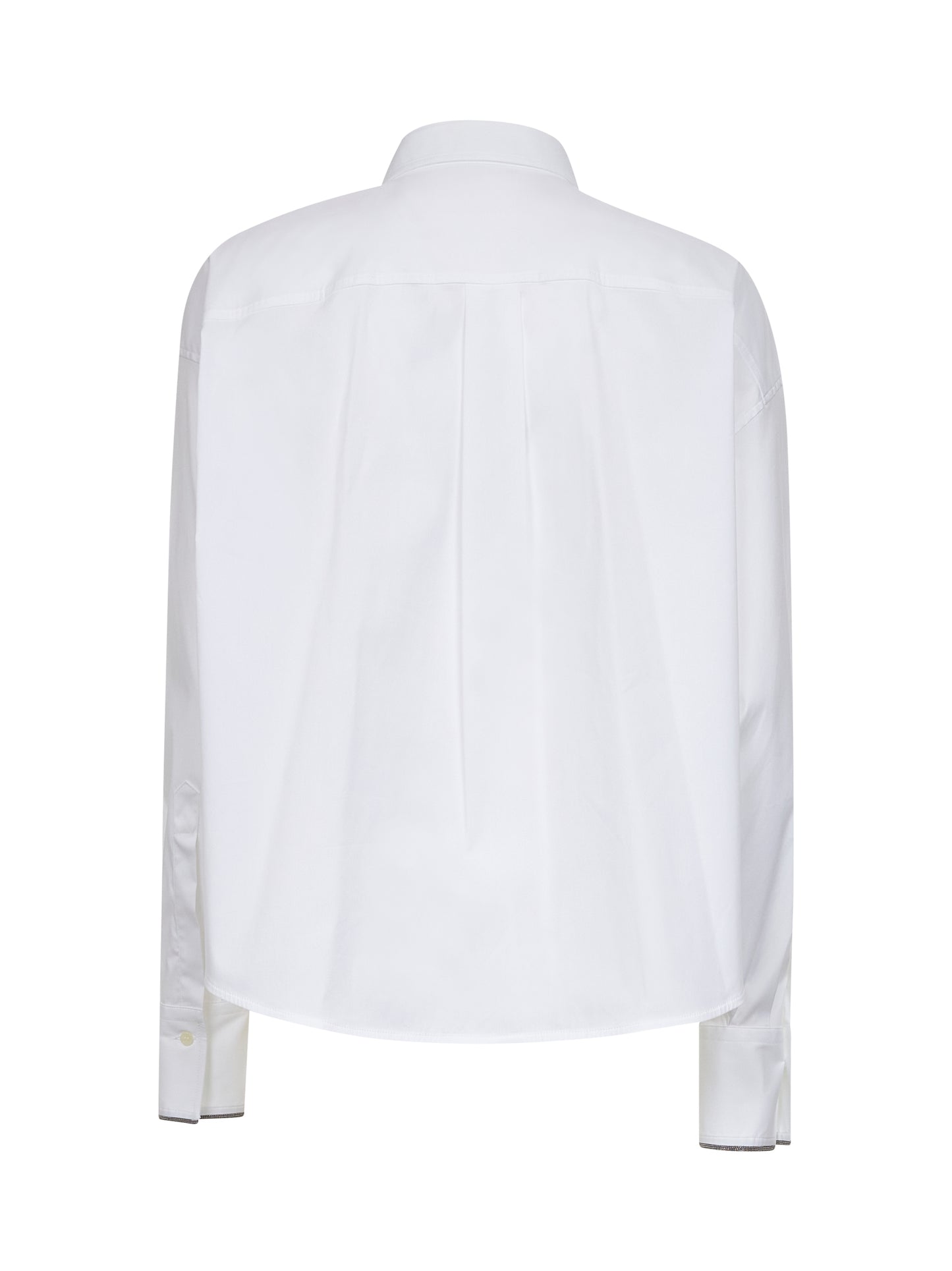 White stretch poplin Shiny Cuffs shirt