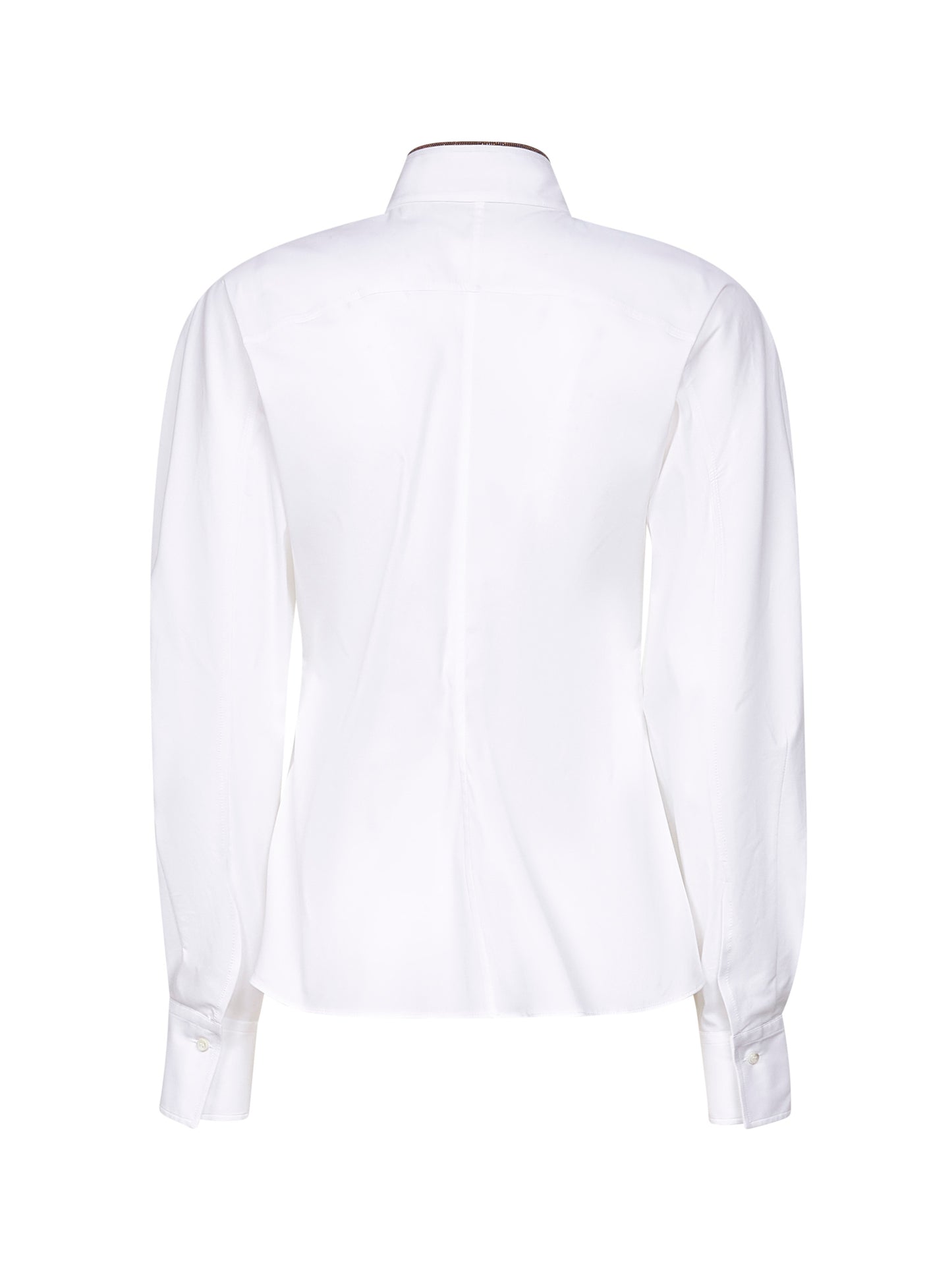 White Shiny Collar Detail shirt