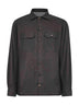 Brown virgin wool flannel overshirt