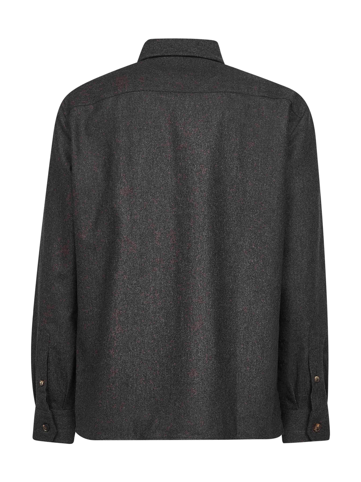 Brown virgin wool flannel overshirt
