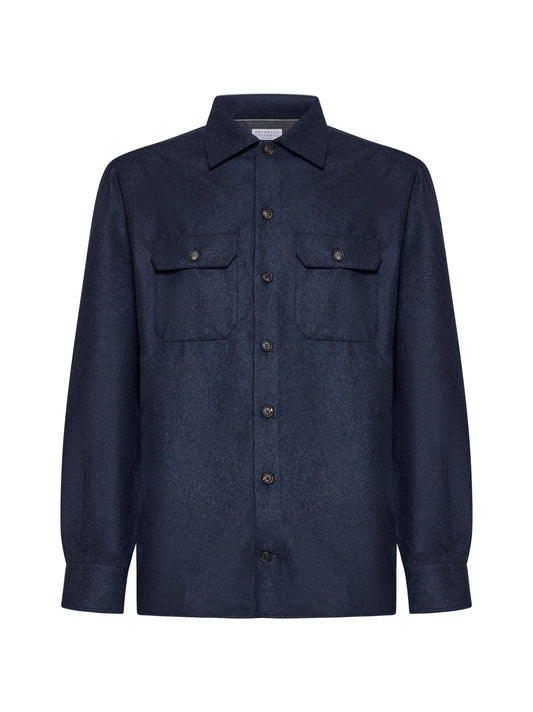 Long-sleeved wool shirt