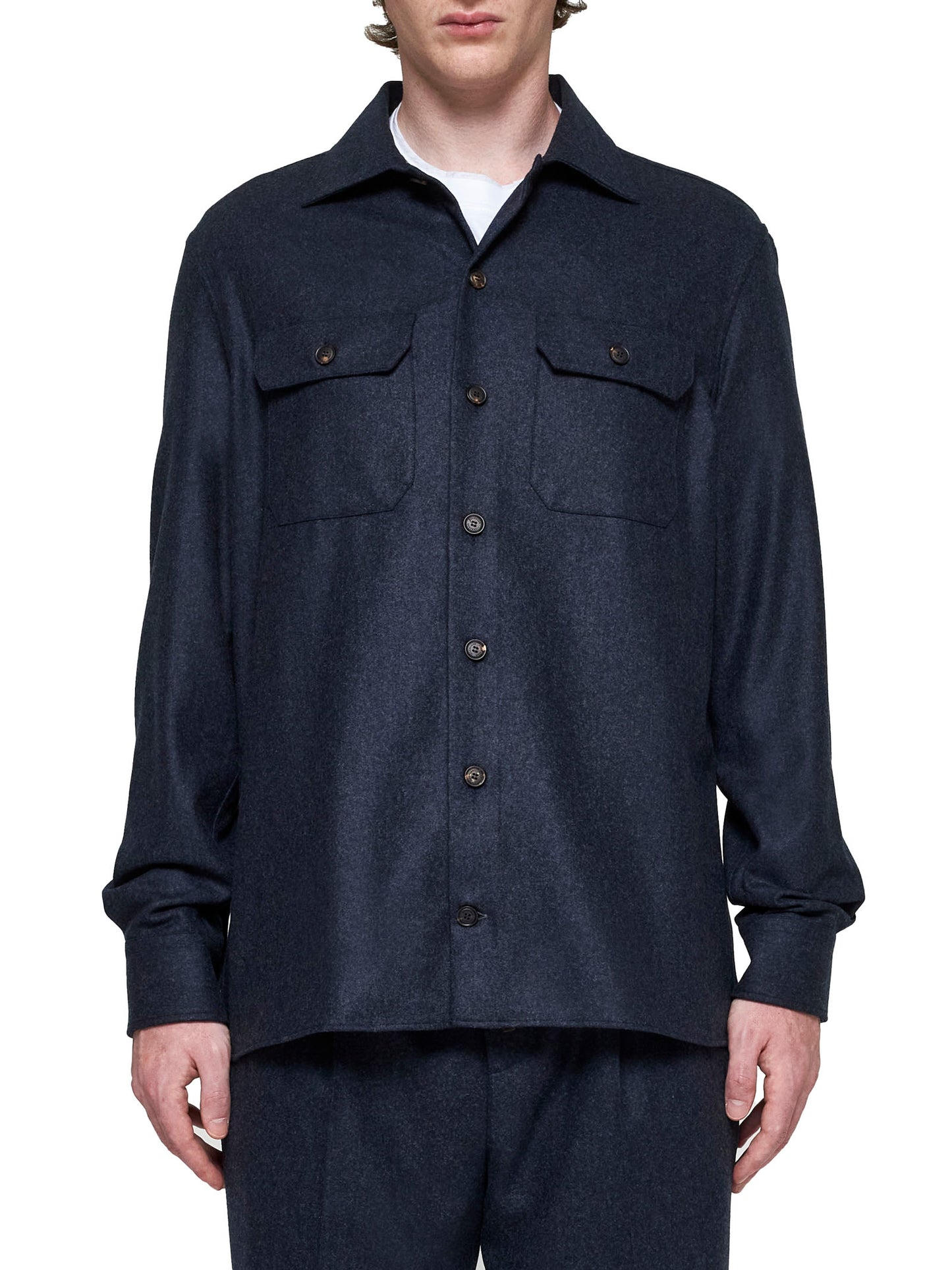 Long-sleeved wool shirt