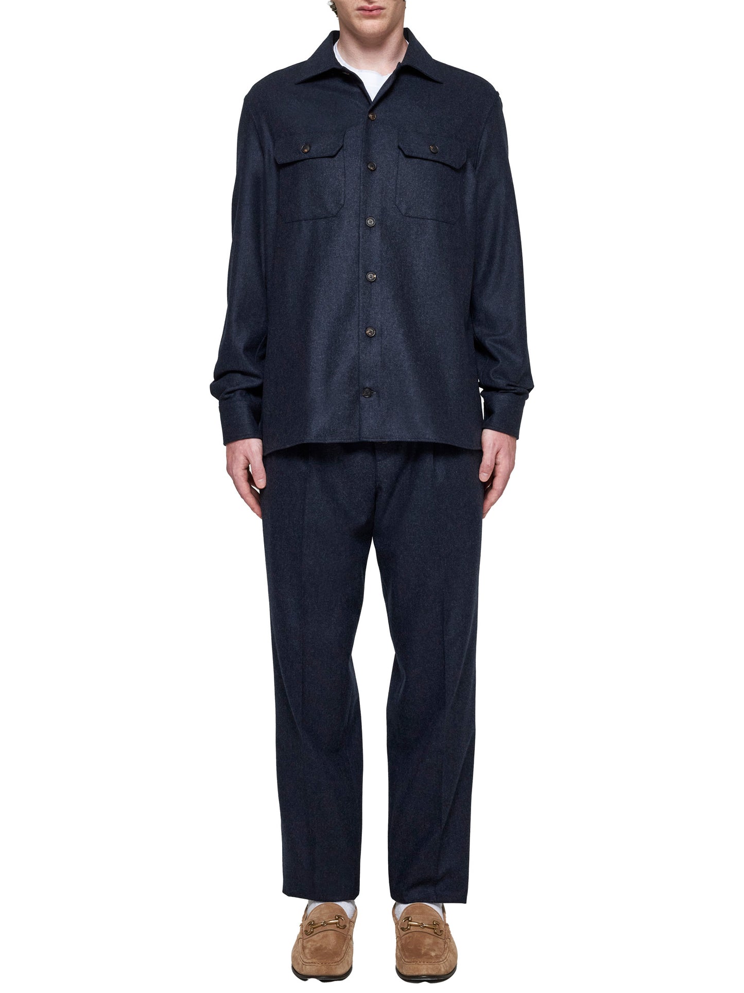 Long-sleeved wool shirt