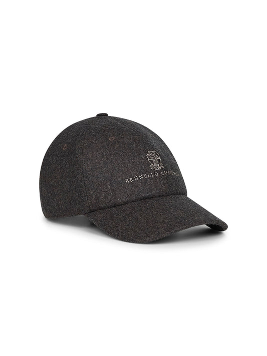 Brown flannel embroidered Baseball cap