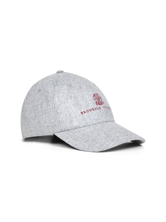 Cappello Baseball in flanella grigia con ricamo