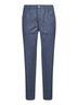 Pantaloni in flanella di lana vergine azzurra