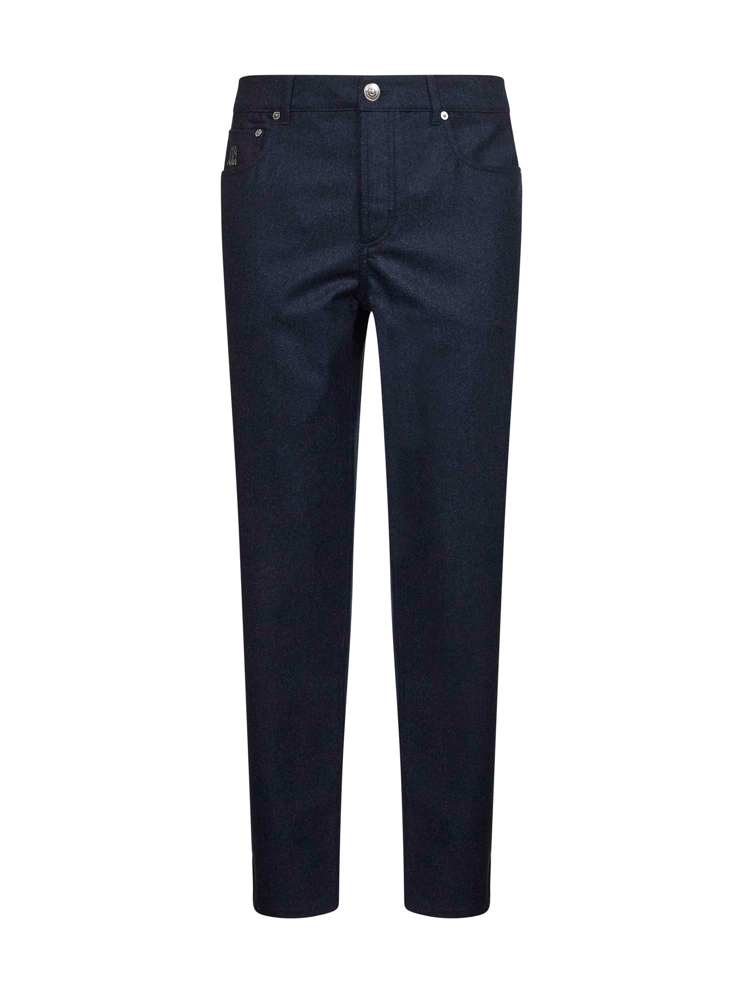 Pantaloni in flanella di lana vergine blu