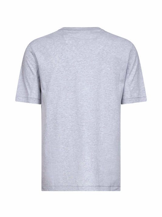 T-shirt girocollo grigia con stemma Solomeo