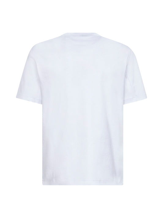 T-shirt girocollo bianca con stemma Solomeo