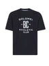 T-shirt girocollo in jersey blu con stampa