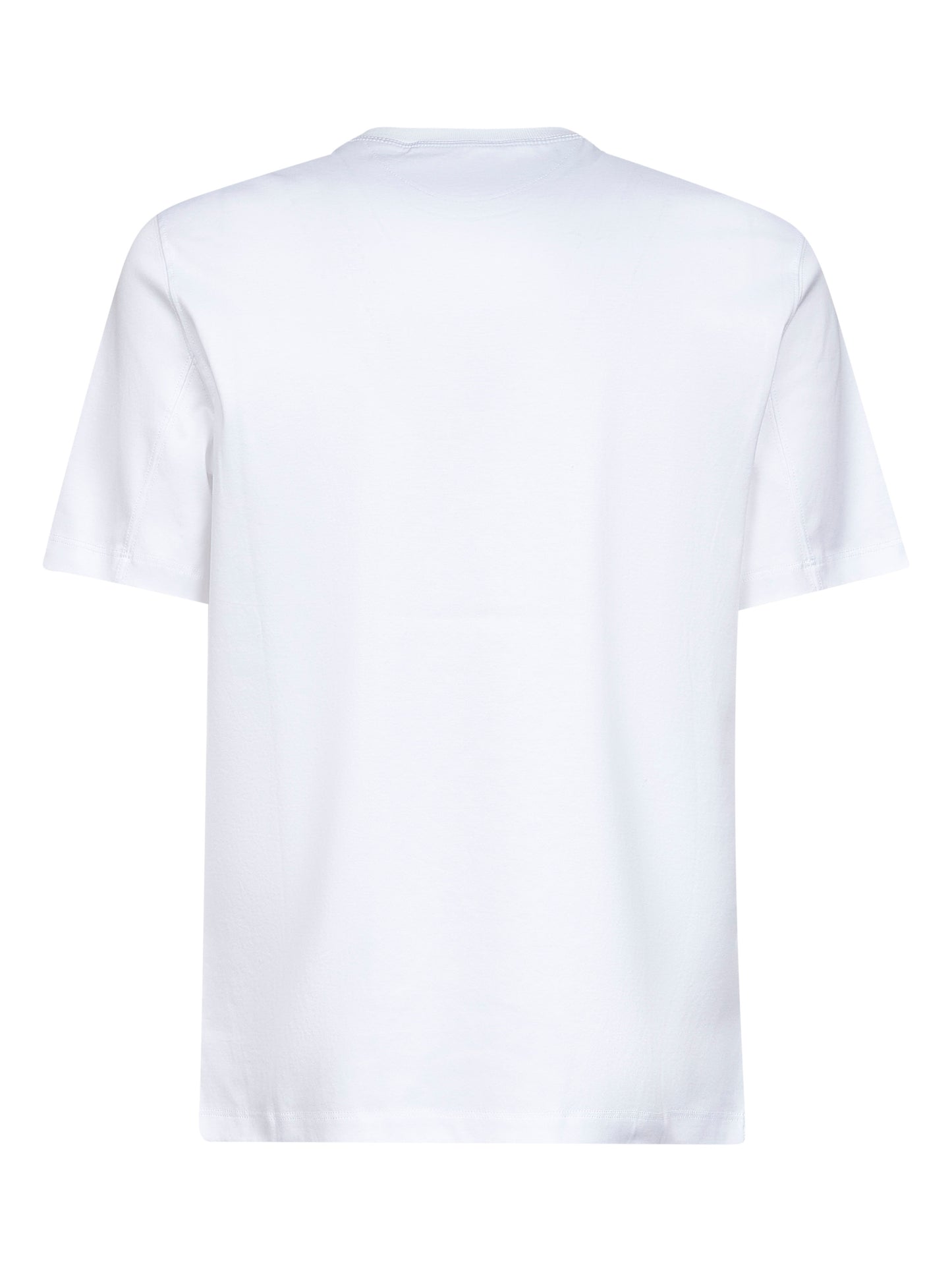 White jersey printed crewneck T-shirt