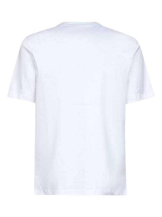 White jersey printed crewneck T-shirt