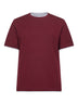 Burgundy cotton Faux Layering T-shirt