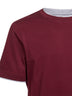 Burgundy cotton Faux Layering T-shirt