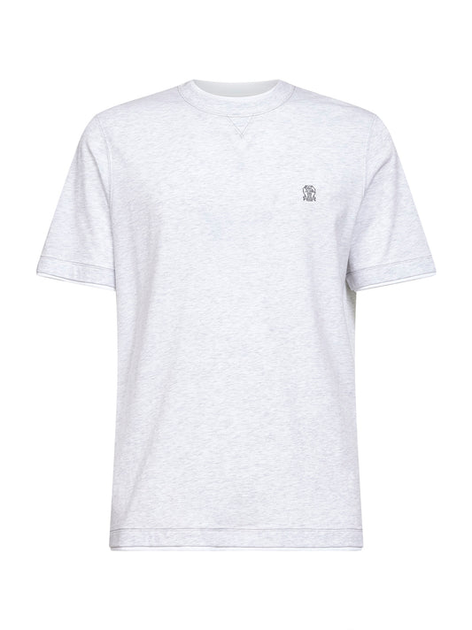Grey jersey Faux Layering logo T-shirt